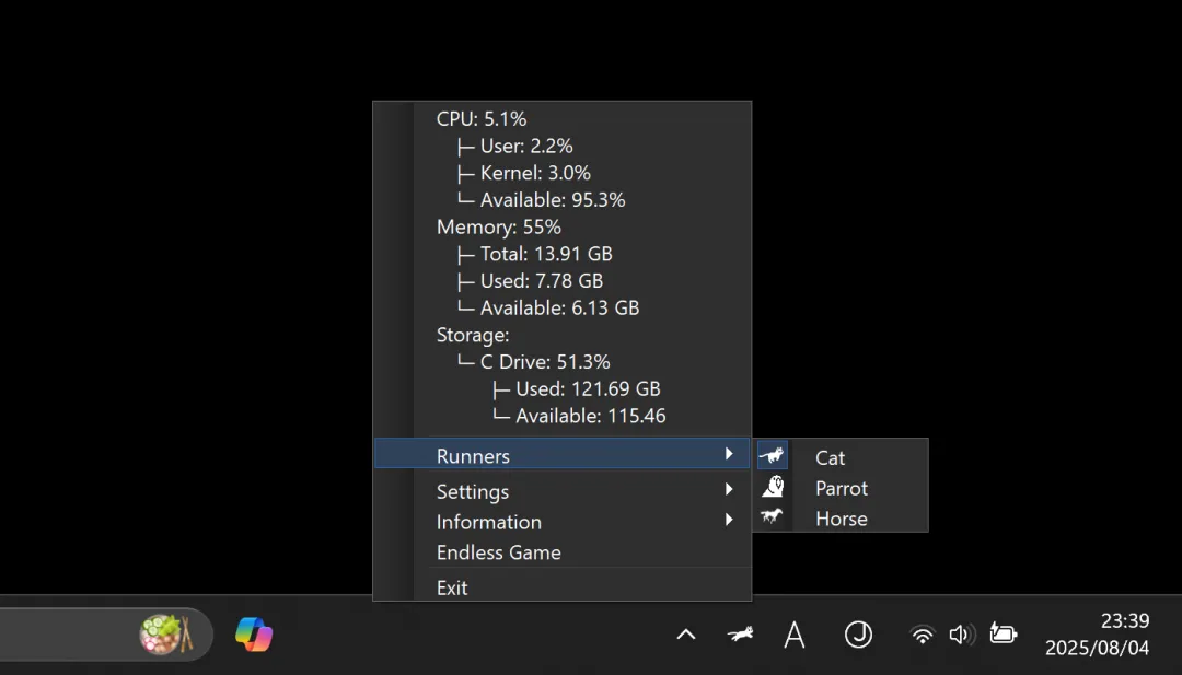 《RunCat for Windows & WindowPet: 2 Desktop Pet Apps》